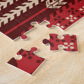 Vögel Blumen Dunkelblaues Muster Puzzle (Seite)