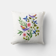 Vögel Blumen Floral Aquarell