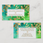 *~* Vogel-Blumen-Goldkunst-Deko-Muster Visitenkarte (Vorne/Hinten)