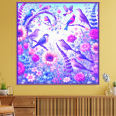 Vögel Blumen Leinwanddruck (Insitu (Wohnzimmer))