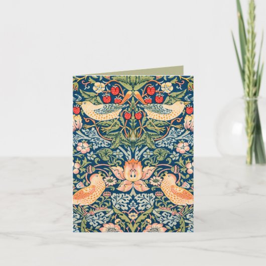 Vögel & Blumen Wm Morris Art mit Sentiment Karte (Vorderseite)