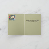 Vögel & Blumen Wm Morris Art mit Sentiment Karte (Innenseite)