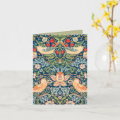 Vögel & Blumen Wm Morris Art mit Sentiment Karte (Gelbe Blume)