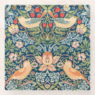 Vögel & Blumen Wm Morris Kunst  Glasuntersetzer