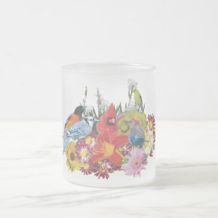 Vogel-/Blumengemisch 4 Mattglastasse