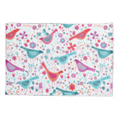 Vögel Blumengewässer Kissenbezug (Rückseite-Links)