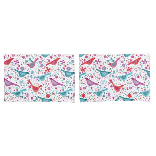 Vögel Blumengewässer Kissenbezug (Vorderseite-Set)