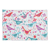 Vögel Blumengewässer Kissenbezug (Rückseite-Rechts)