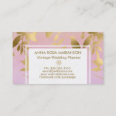 *~* Vogel-Blumengoldkunst-Deko-Muster Visitenkarte (Rückseite)