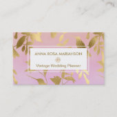 *~* Vogel-Blumengoldkunst-Deko-Muster Visitenkarte (Vorderseite)