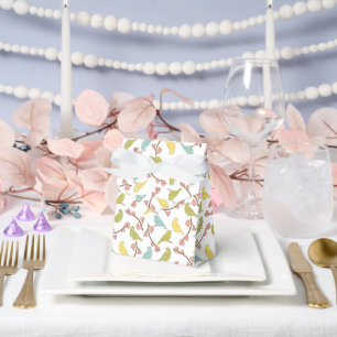 Vögel & Blüten Aquarell-Skizze Geschenkschachtel