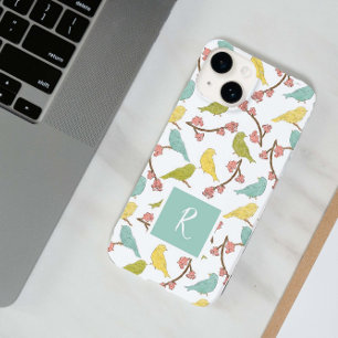 Vögel & Blüten Mit Monogramm Aquarellbilder Case-Mate iPhone 14 Hülle