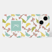 Vögel & Blüten Mit Monogramm Aquarellbilder Case-Mate iPhone Hülle (Rückseite (Horizontal))