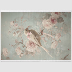 Vögel & Blüten, weiche Pasteten, romantische Kunst Seidenpapier