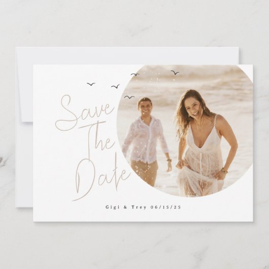 Vögel & Breezy Save the Date Card Einladung (Vorderseite)