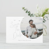 Vögel & Breezy Save the Date Card Einladung (Stehend Vorderseite)