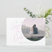 Vögel & Breezy Save the Date Card Einladung (Stehend Vorderseite)
