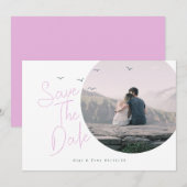 Vögel & Breezy Save the Date Card Einladung (Vorne/Hinten)