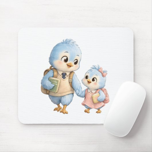 Vogel Bruder Schwester Schreibtischmauspad Mousepad (Mit Mouse)