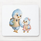 Vogel Bruder Schwester Schreibtischmauspad Mousepad (Vorne)