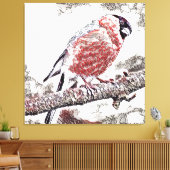Vogel, Bullfinch, Männchen Leinwanddruck (Insitu (Wohnzimmer))