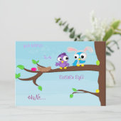 Vogel-Bunny-Ostereierjagd Einladung (Stehend Vorderseite)