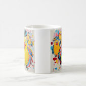 Vögel bunten Kunst abstrakt dick Riesen niedlich l Kaffeetasse (Mittel)