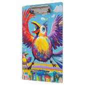 Vögel bunten Kunst abstrakt dick Riesen niedlich l Klemmbrett (Links)