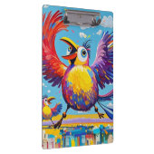 Vögel bunten Kunst abstrakt dick Riesen niedlich l Klemmbrett (Rechts)