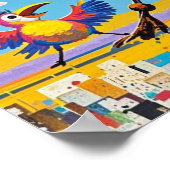 Vögel bunten Kunst abstrakt dick Riesen niedlich l Poster (Ecke)