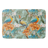 Vögel Chinoiserie Minz Orange Badematte (Vorderseite)