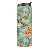 Vögel Chinoiserie Minz Orange Thermosbecher (Nach links gedreht)