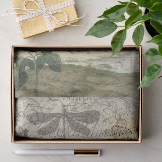 Vogel-Collage Seidenpapier (Geschenk)