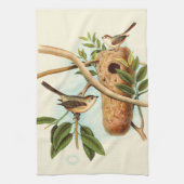 Vogel Couple auf einem Nest auf einem Zweig Geschirrtuch (Vertikal)