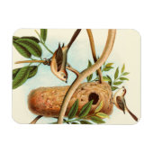 Vogel Couple auf einem Nest auf einem Zweig Magnet (Horizontal)