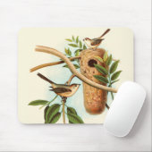 Vogel Couple auf einem Nest auf einem Zweig Mousepad (Mit Mouse)