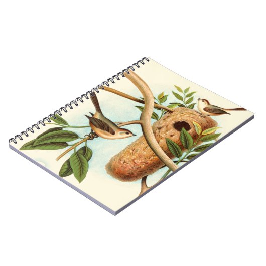Vogel Couple auf einem Nest auf einem Zweig Notizblock (Linke Seite)