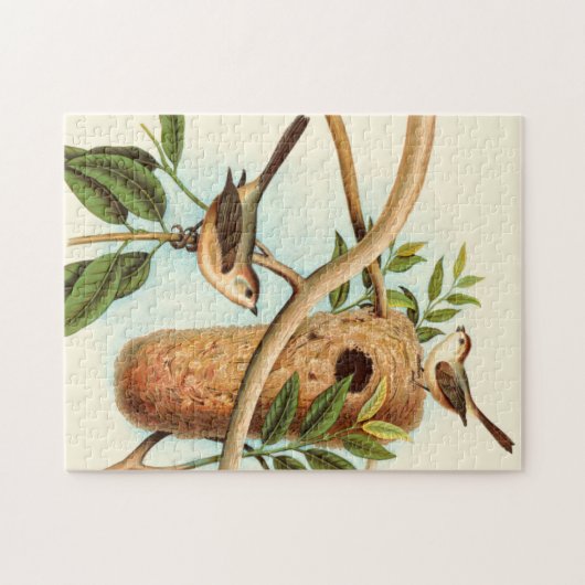 Vogel Couple auf einem Nest auf einem Zweig Puzzle (Horizontal)