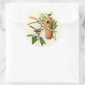 Vogel Couple auf einem Nest auf einem Zweig Runder Aufkleber (Tasche)