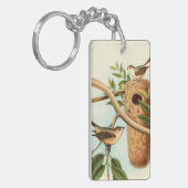 Vogel Couple auf einem Nest auf einem Zweig Schlüsselanhänger (Vorderseite links)