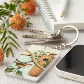 Vogel Couple auf einem Nest auf einem Zweig Schlüsselanhänger (Vorderseite rechts)
