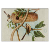 Vogel Couple auf einem Nest auf einem Zweig Schneidebrett (Vorderseite)