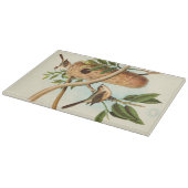 Vogel Couple auf einem Nest auf einem Zweig Schneidebrett (Ecke)