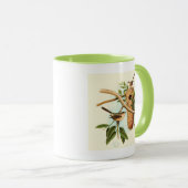 Vogel Couple auf einem Nest auf einem Zweig Tasse (VorderseiteRechts)