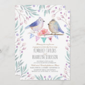 Vogel Couple Niedliche Engagement Party Einladung (Vorne/Hinten)
