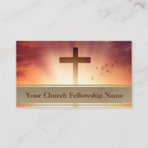 Vögel Cross Orange Sunset Sky Church Pastor