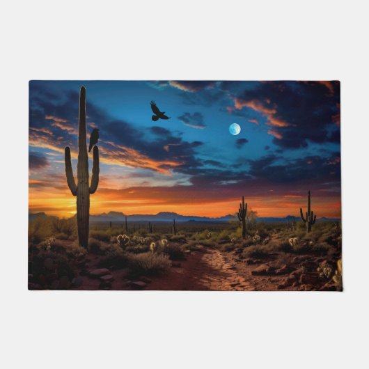 Vogel Crows of Desert Landscape Südwest Fußmatte (Vorderseite)