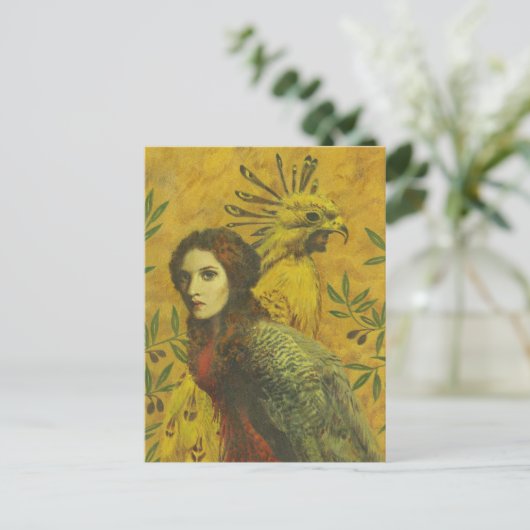 Vogel-Dame Mutant Design Postkarte (Stehend Vorderseite)