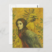 Vogel-Dame Mutant Design Postkarte (Vorne/Hinten)