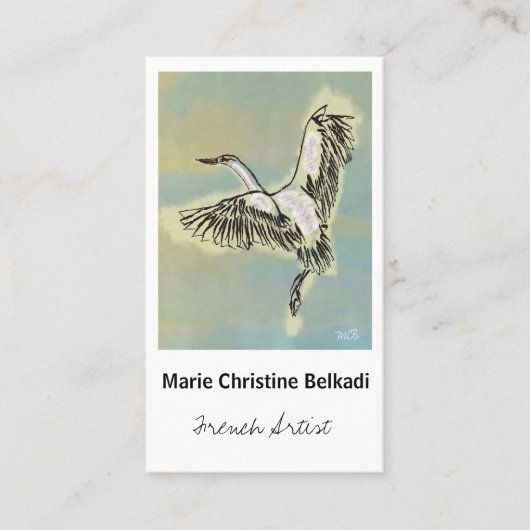 Vogel danken Ihnen, - künstlerische Visitenkarte (Vorderseite)